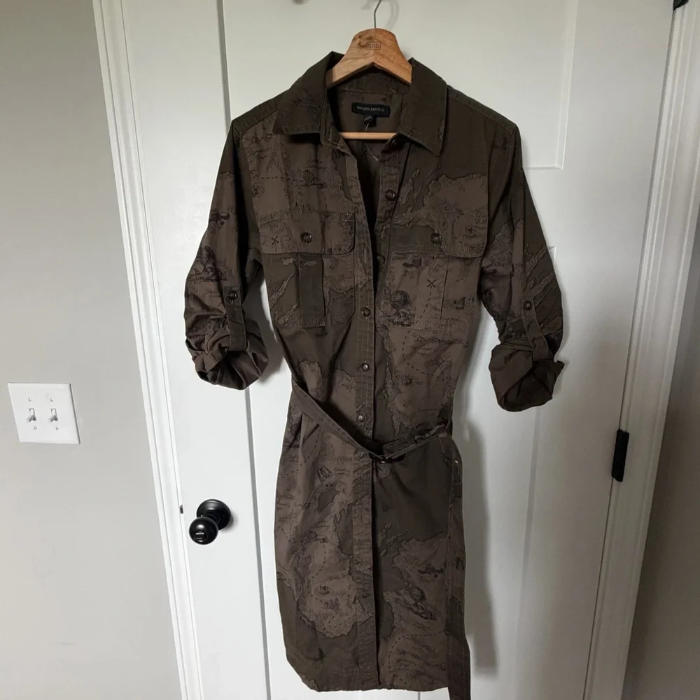 Banana Republic Safari Utility Shirt Jacket Dress Small NWOT - Picture 4 of 13